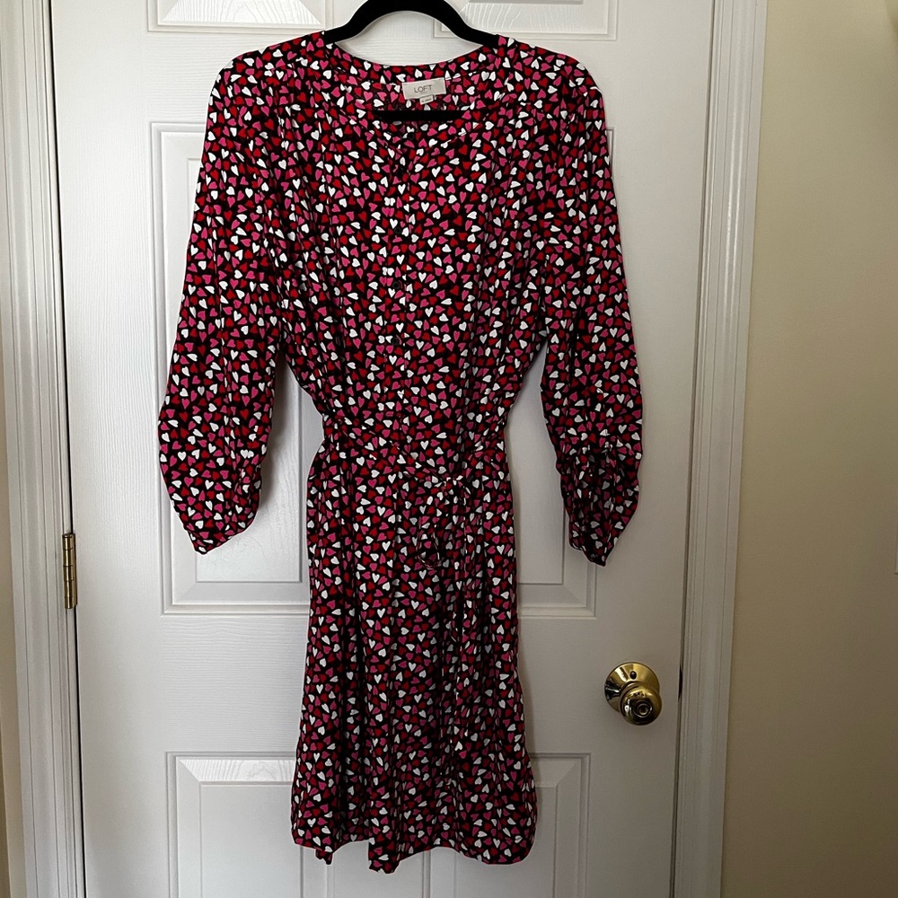 NWT Size 16 Bright Heart Print Dress from LOFT